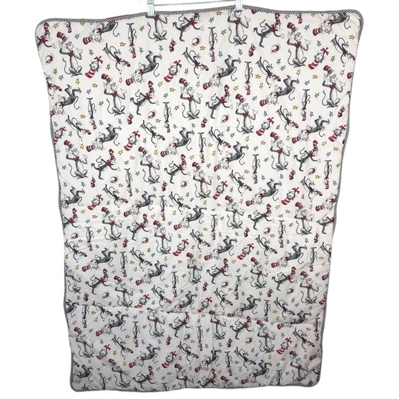 Cat In The Hat Baby Crib Blanket w/ Multiple Textile Fabrics - Picture 2 of 7